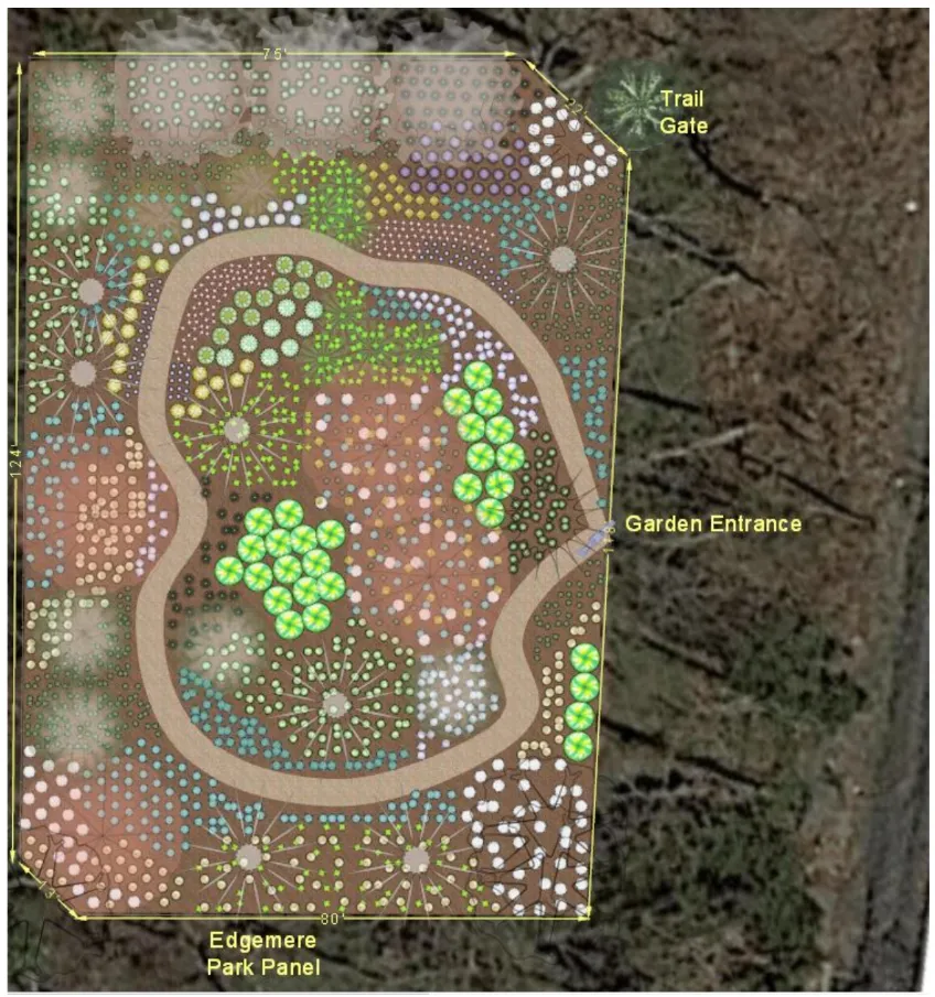 Proposed layout of the Pollinator Garden at Edgemere Park