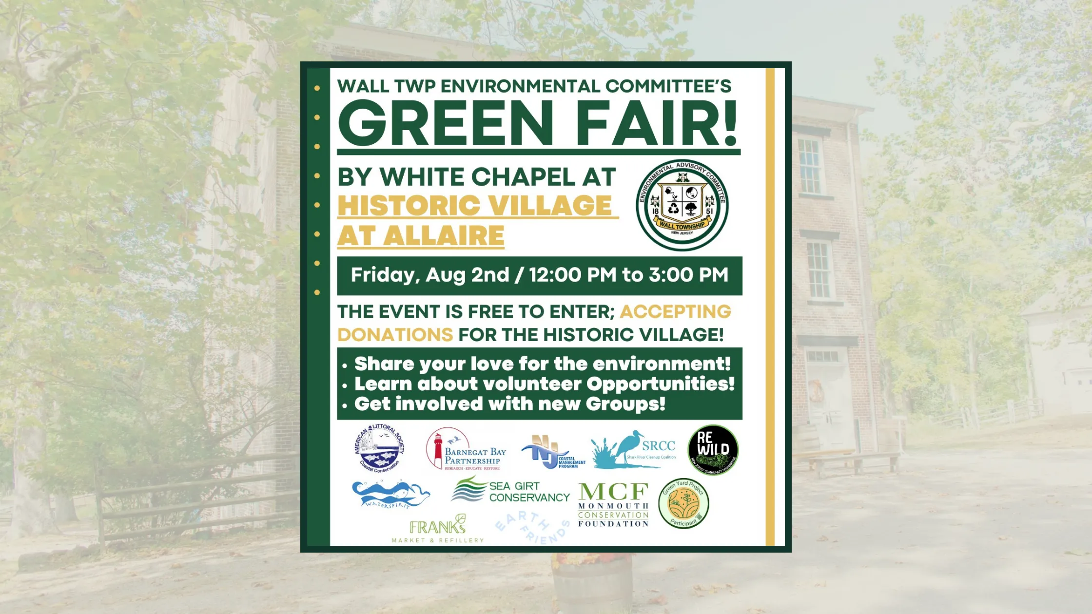 Wall Township Environmental Committee's Green Fair 2024